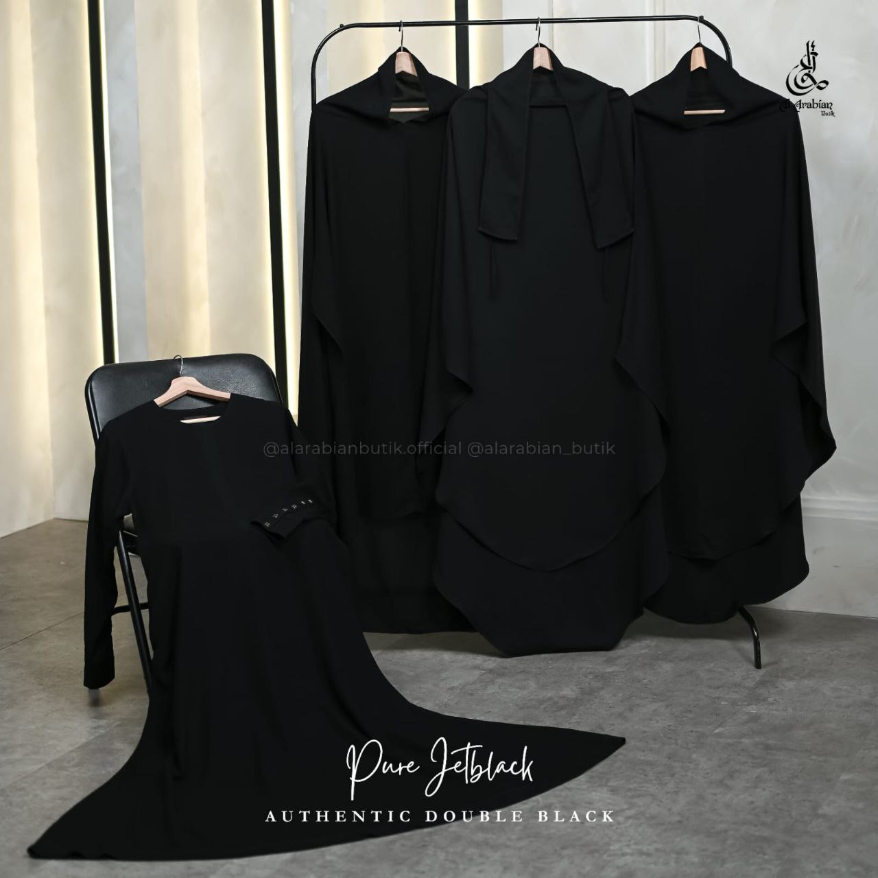 abaya double black